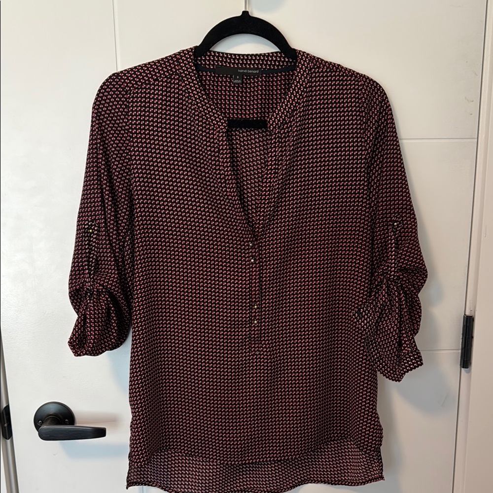 Elegant Black and Red Women's Top